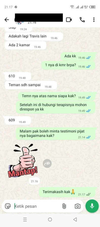 testimoni pijat panggilan bersama massage.co.id